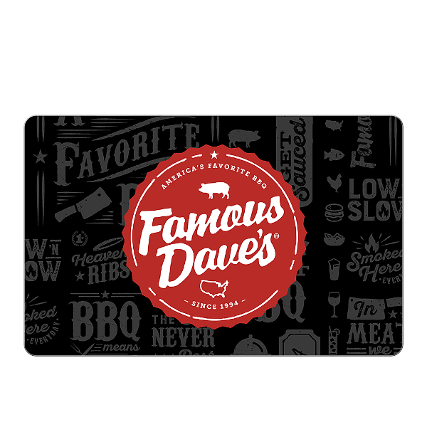 $2.00 for Famous Daves - $50 Gift Card [Digital]. Offer available at BestBuy.com.