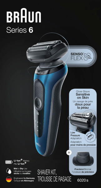 $5.00 for Braun - Series 6 Wet/Dry Electric Shaver - Blue. Offer available at BestBuy.com.